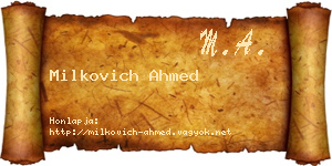 Milkovich Ahmed névjegykártya